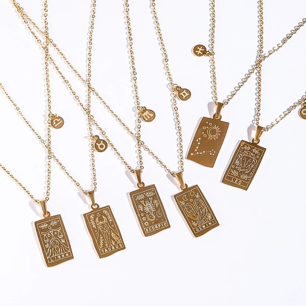 Scorpio Zodiac Pendant Necklace PVD 18K Gold Plated Stainless Steel Astr… - Picture 8 of 8